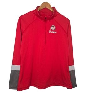 Ohio State Buckeyes Womens Colorblock Quarter Zip Lightweight Pullover Medium